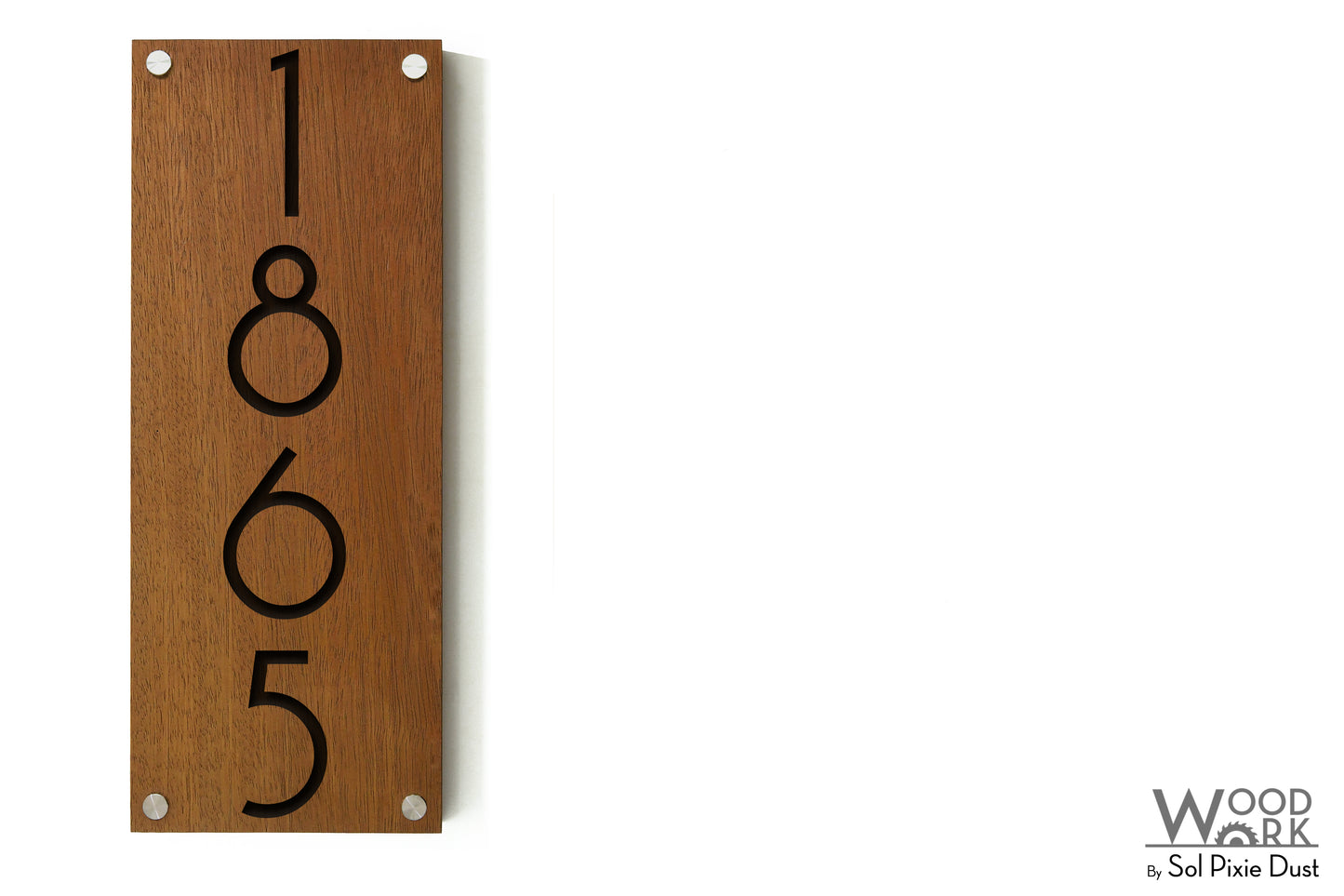 Solid Wood Address Plaques African Teak (Iroko) - Signs