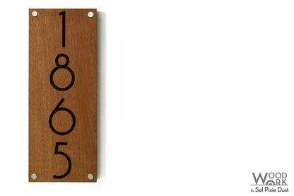 Solid Wood Address Plaques African Teak (Iroko) - Signs