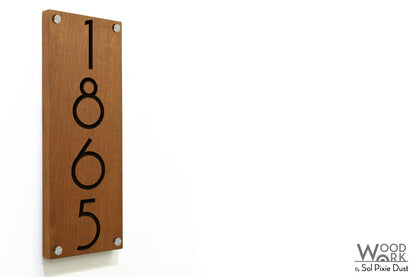 Solid Wood Address Plaques African Teak (Iroko) - Signs