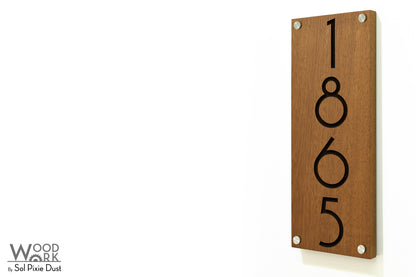 Solid Wood Address Plaques African Teak (Iroko) - Signs