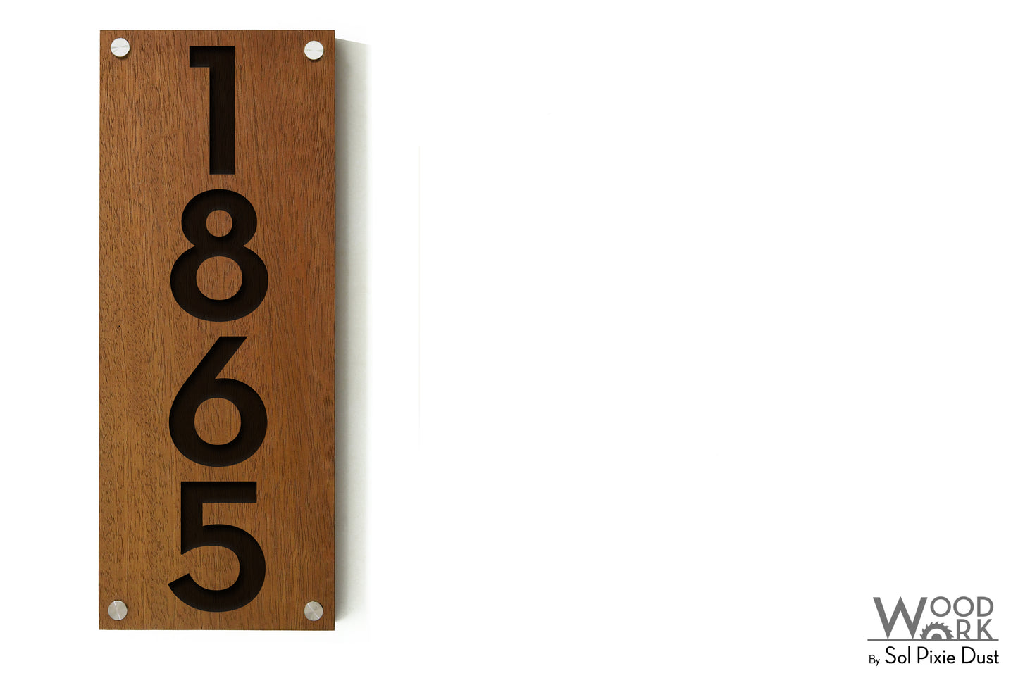 Solid Wood Address Plaques African Teak (Iroko) - Signs
