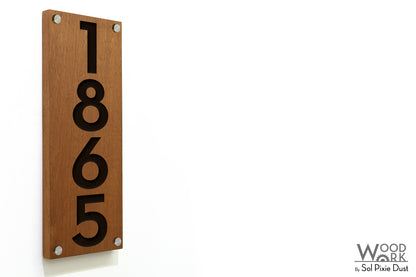 Solid Wood Address Plaques African Teak (Iroko) - Signs