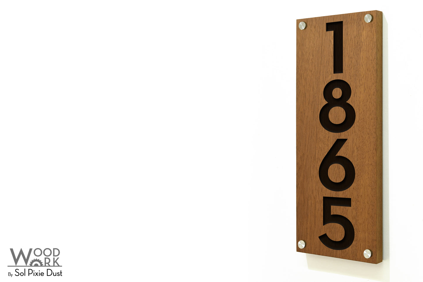 Solid Wood Address Plaques African Teak (Iroko) - Signs
