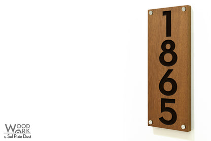 Solid Wood Address Plaques African Teak (Iroko) - Signs
