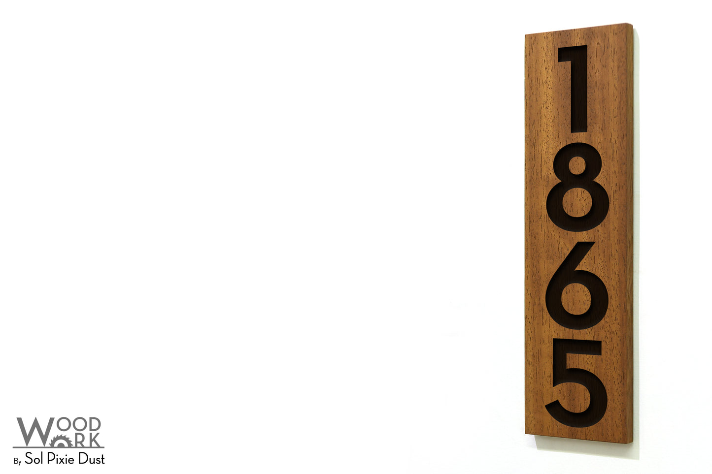 Solid Wood Address Plaques African Teak (Iroko) - Signs