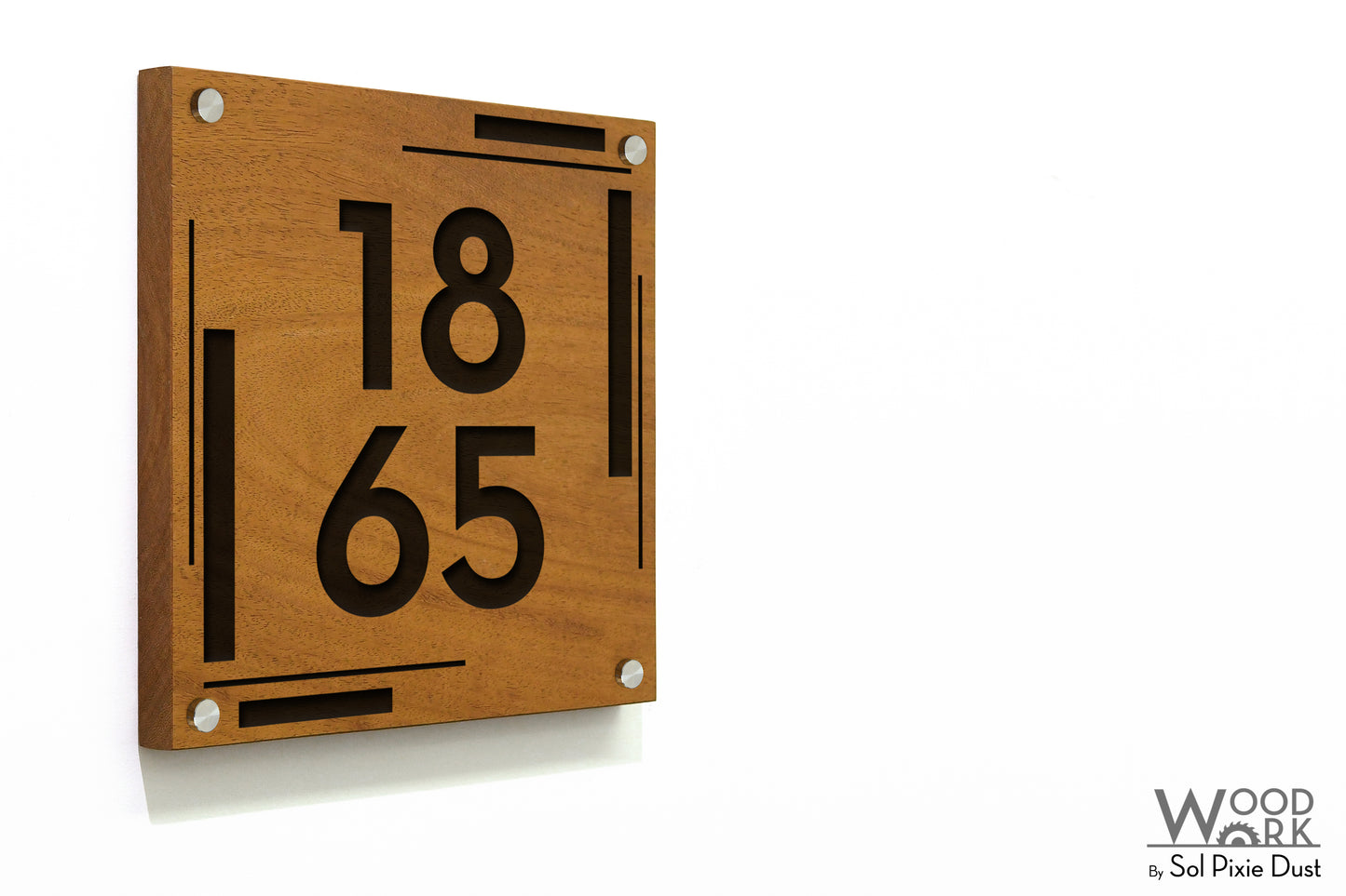 Solid Wood Address Plaques African Teak (Iroko) - Signs