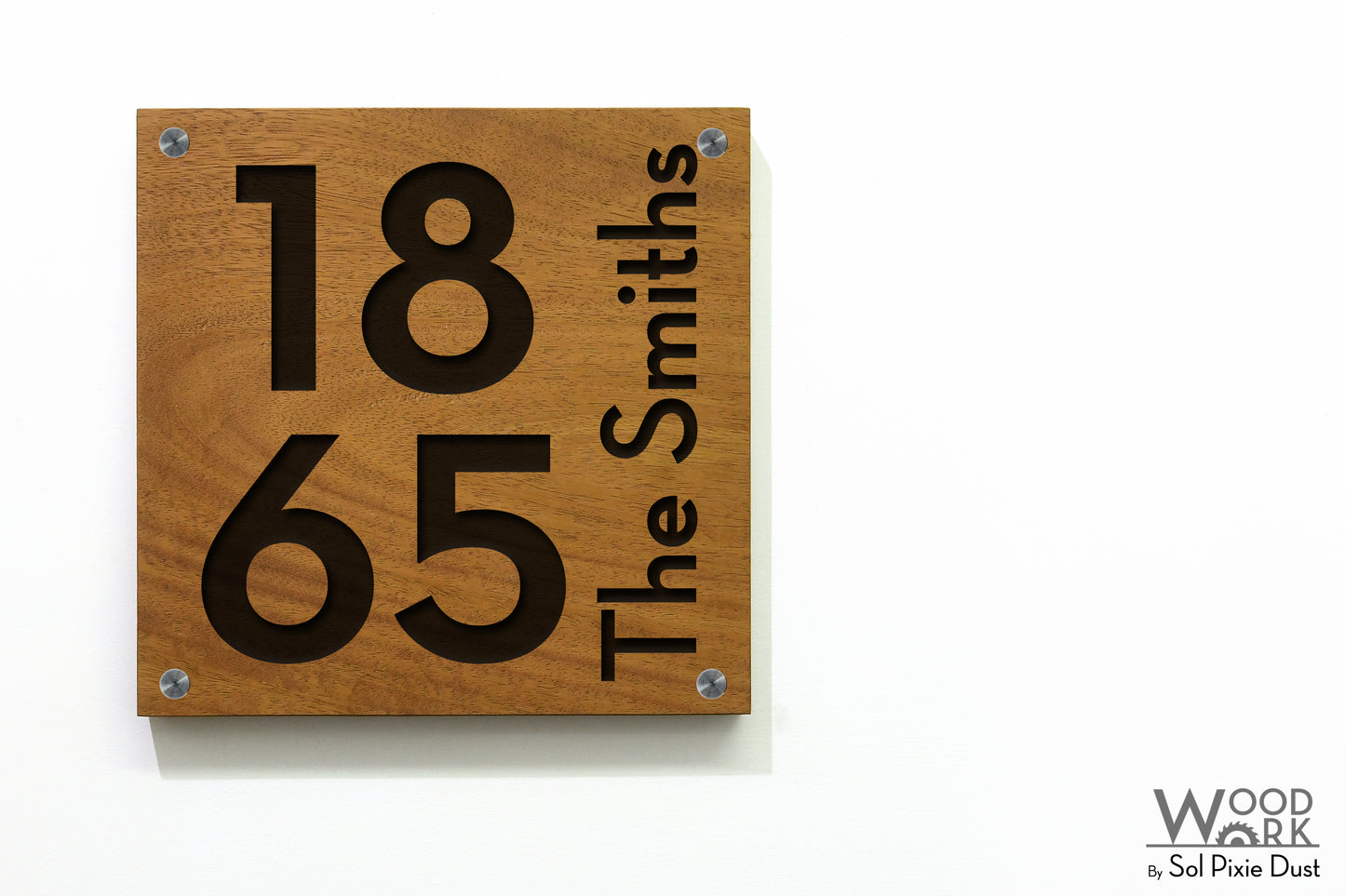 Solid Wood Address Plaques African Teak (Iroko) - Signs