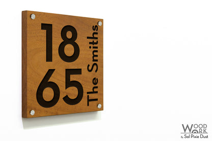 Solid Wood Address Plaques African Teak (Iroko) - Signs