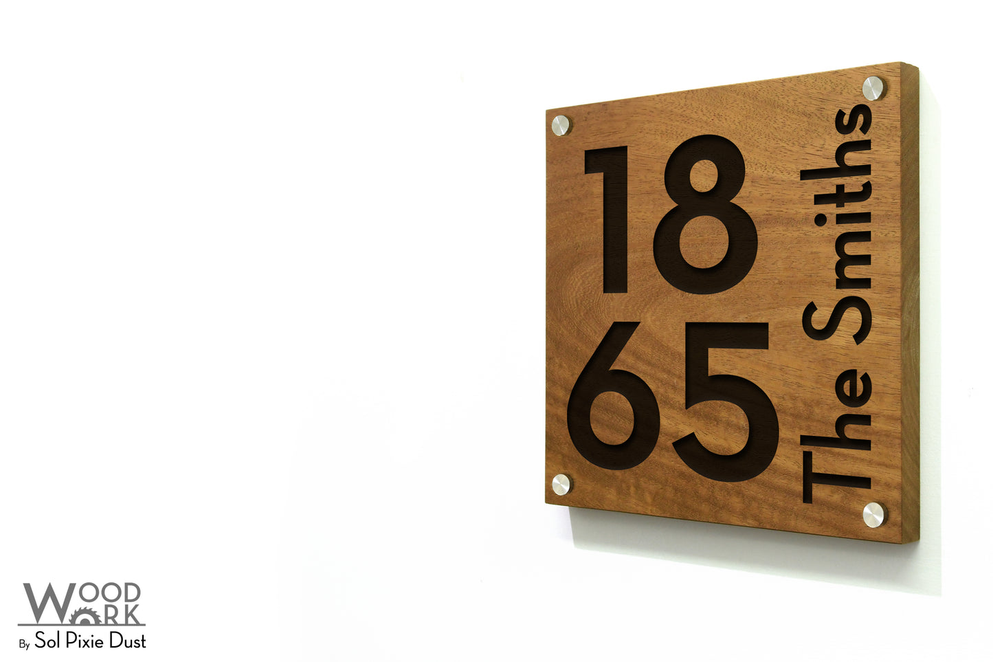 Solid Wood Address Plaques African Teak (Iroko) - Signs