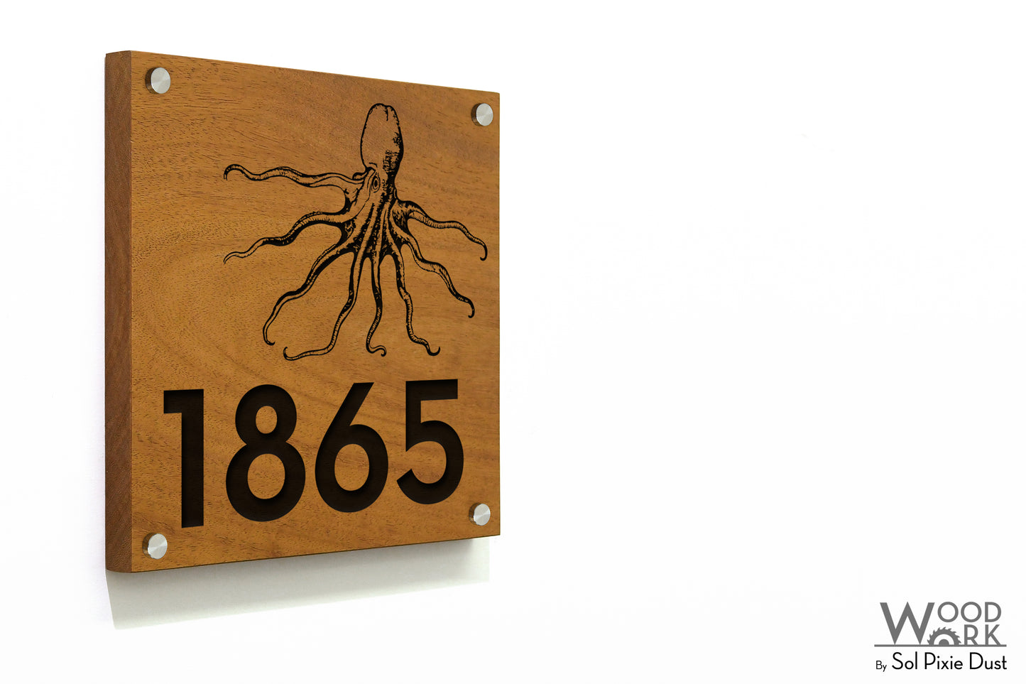 Solid Wood Address Plaques African Teak (Iroko) - Signs