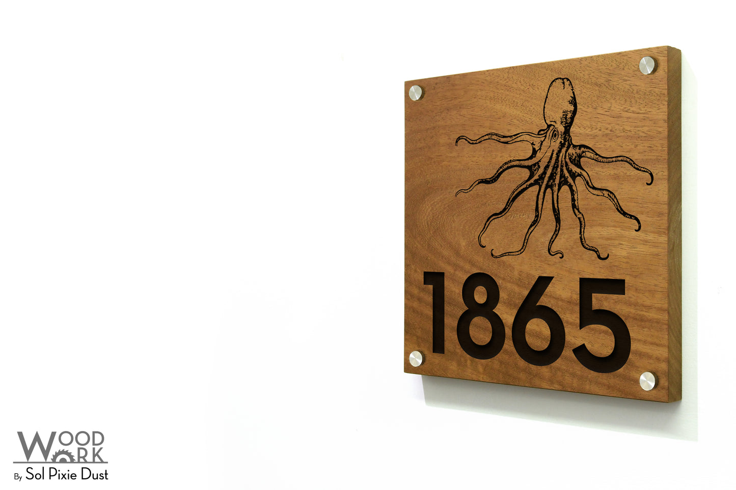 Solid Wood Address Plaques African Teak (Iroko) - Signs