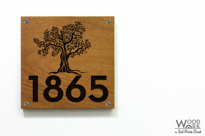 Solid Wood Address Plaques African Teak (Iroko) - Signs
