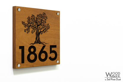 Solid Wood Address Plaques African Teak (Iroko) - Signs