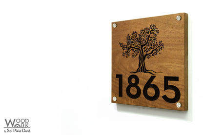 Solid Wood Address Plaques African Teak (Iroko) - Signs