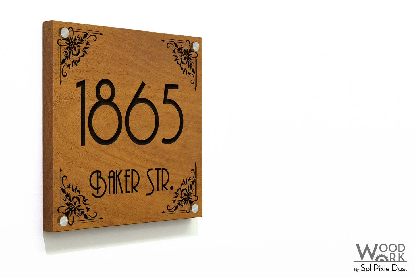 Solid Wood Address Plaques African Teak (Iroko) - Signs