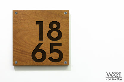 Solid Wood Address Plaques African Teak (Iroko) - Signs