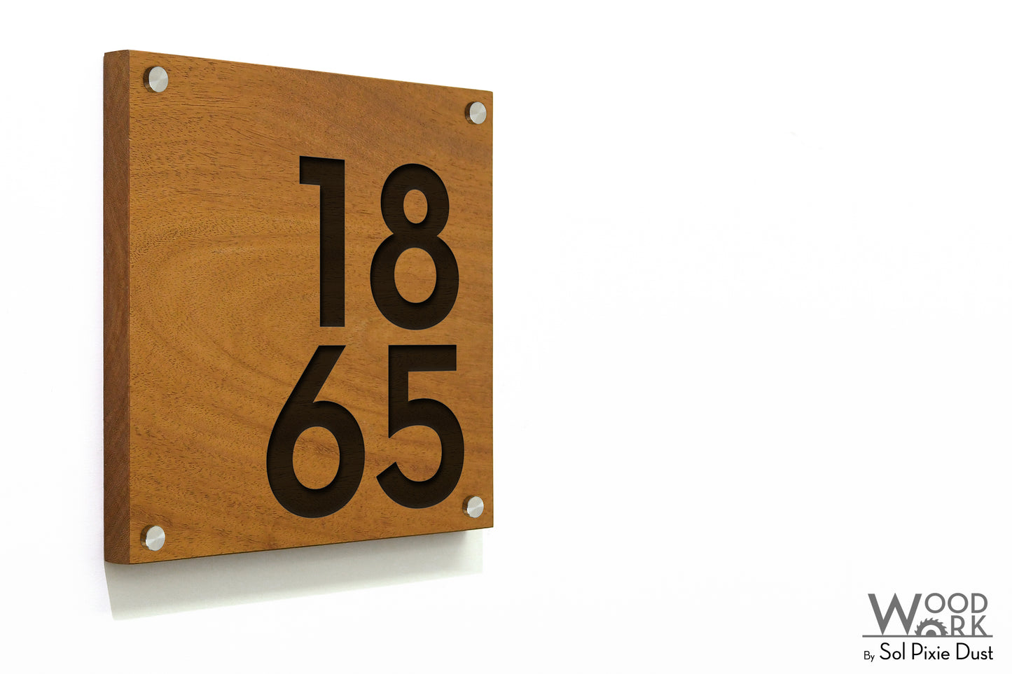 Solid Wood Address Plaques African Teak (Iroko) - Signs