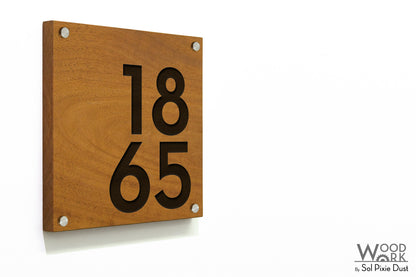 Solid Wood Address Plaques African Teak (Iroko) - Signs