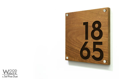 Solid Wood Address Plaques African Teak (Iroko) - Signs