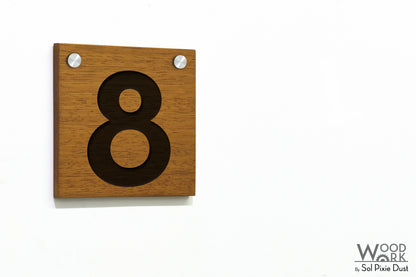 Solid Wood Address Plaques African Teak (Iroko) - Signs