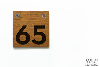 Solid Wood Address Plaques African Teak (Iroko) - Signs