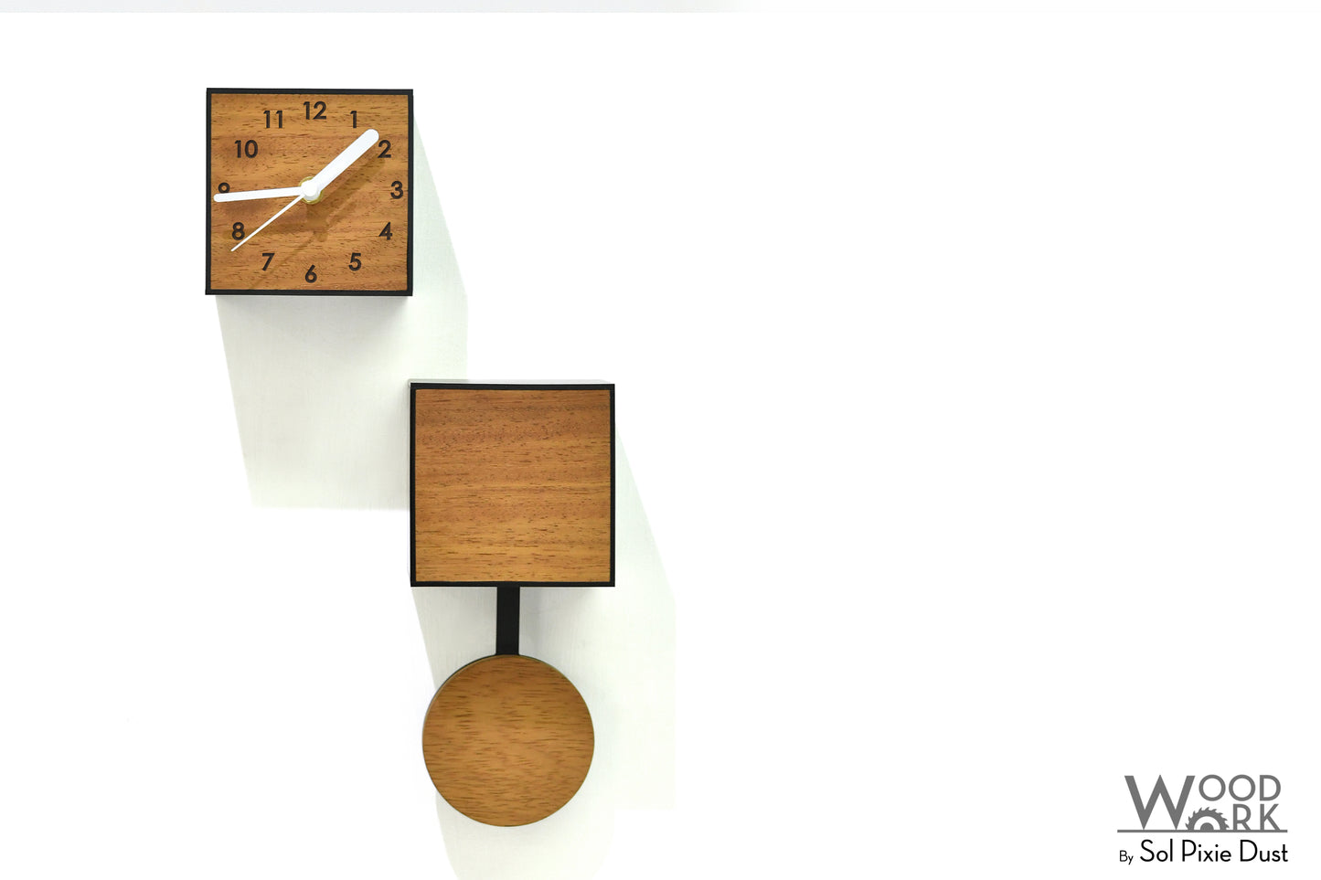 Pendulum Clock City Two Story - Modern Wall Clock
