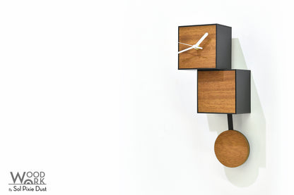 Pendulum Clock City Two Story - Modern Wall Clock