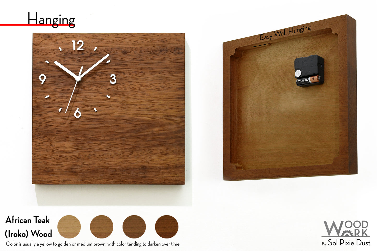 Skylines Cities Wooden Square Clocks