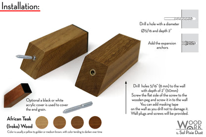 Wall Pegs and Racks - Wooden Hooks