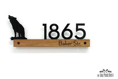 Underline African Teak Iroko or Hollow Aluminum Address Plaque - LED Signs