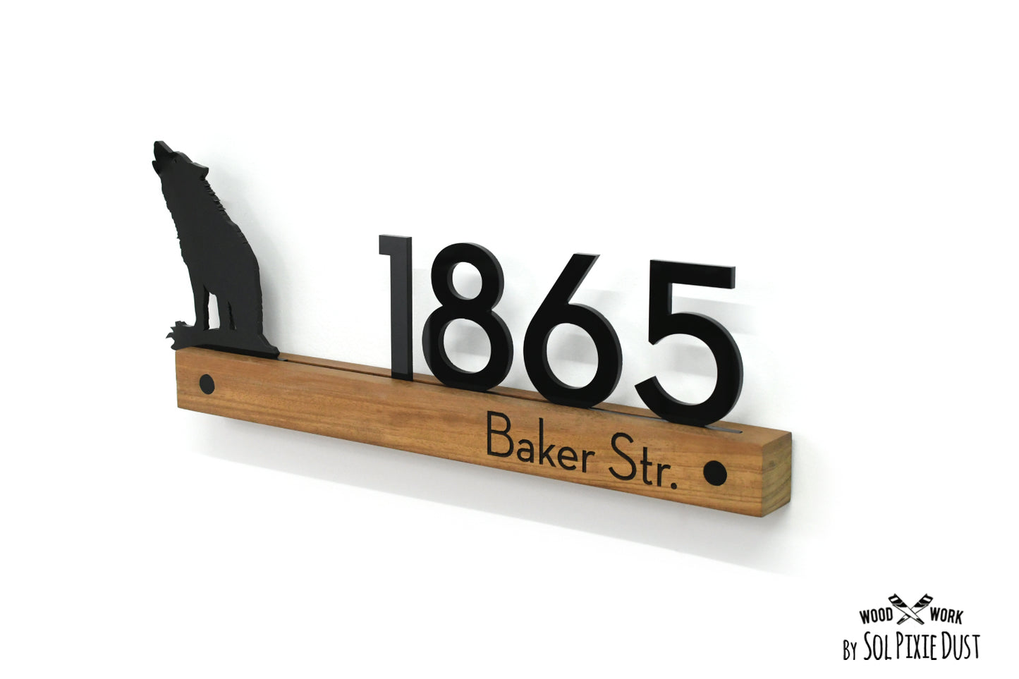 Underline African Teak Iroko or Hollow Aluminum Address Plaque - LED Signs