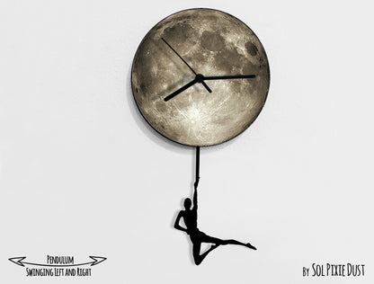 Circus Acrobats on The Moon - Pendulum Wall Clock