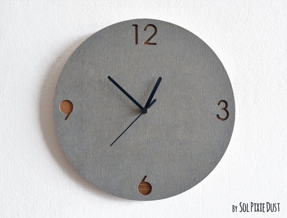 Concrete and Wood Wall Clocks Designs