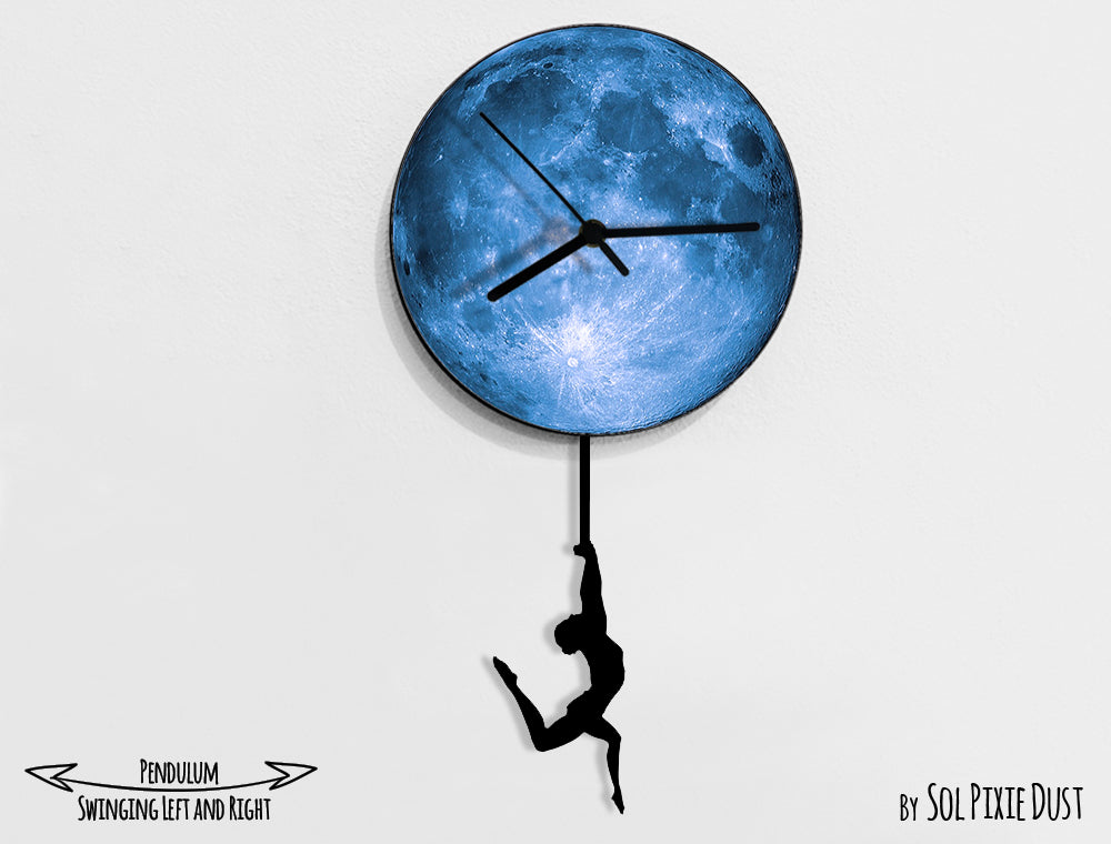 Circus Acrobats on The Moon - Pendulum Wall Clock