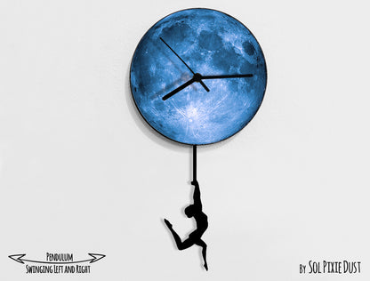 Circus Acrobats on The Moon - Pendulum Wall Clock