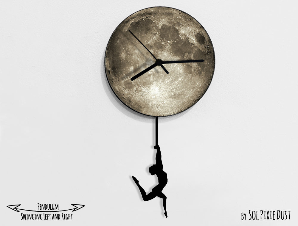 Circus Acrobats on The Moon - Pendulum Wall Clock