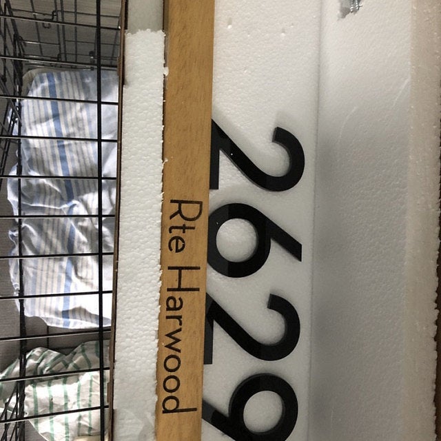 Underline African Teak Iroko or Hollow Aluminum Address Plaque - LED Signs