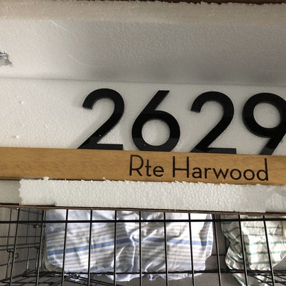 Underline African Teak Iroko or Hollow Aluminum Address Plaque - LED Signs
