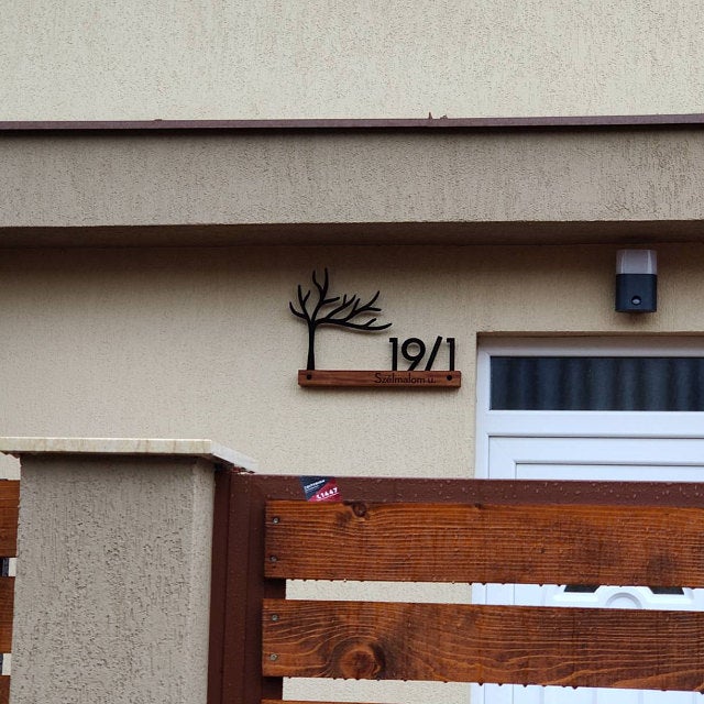 Underline African Teak Iroko or Hollow Aluminum Address Plaque - LED Signs