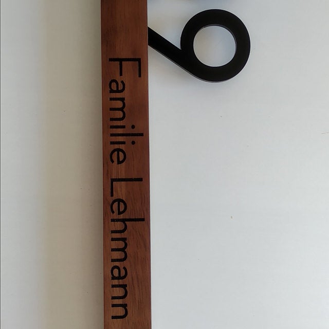 Underline African Teak Iroko or Hollow Aluminum Address Plaque - LED Signs