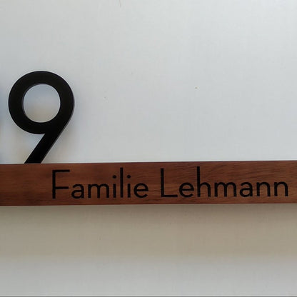 Underline African Teak Iroko or Hollow Aluminum Address Plaque - LED Signs