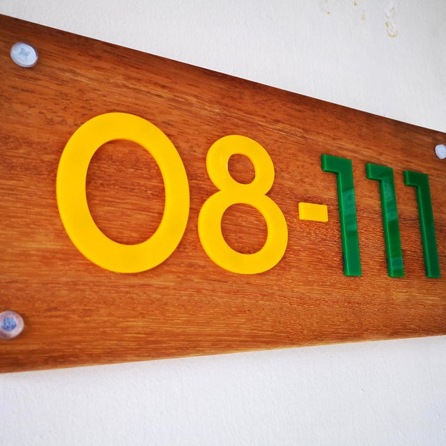 Solid Wood Address Plaques African Teak (Iroko) - Signs