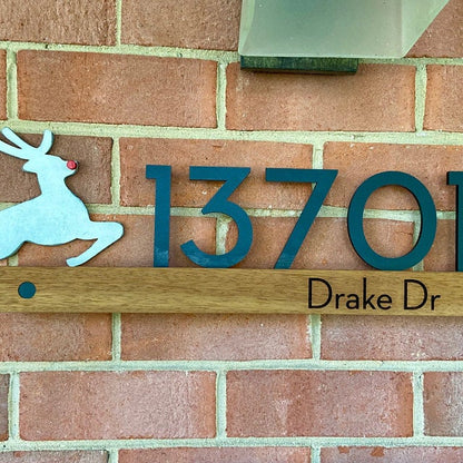 Underline African Teak Iroko or Hollow Aluminum Address Plaque - LED Signs