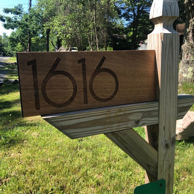 Solid Wood Address Plaques African Teak (Iroko) - Signs