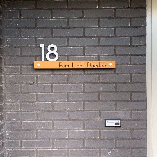 Underline African Teak Iroko or Hollow Aluminum Address Plaque - LED Signs