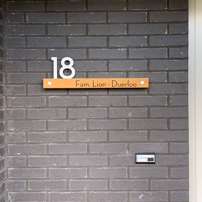 Underline African Teak Iroko or Hollow Aluminum Address Plaque - LED Signs