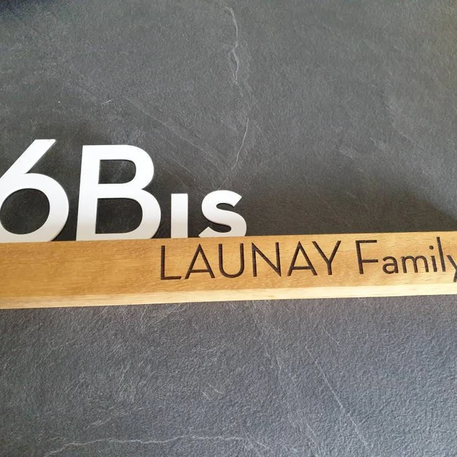 Underline African Teak Iroko or Hollow Aluminum Address Plaque - LED Signs