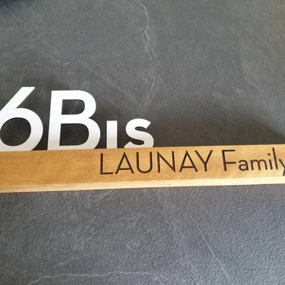Underline African Teak Iroko or Hollow Aluminum Address Plaque - LED Signs
