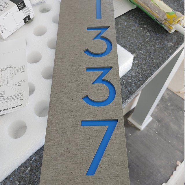 Concrete Address Plaque - Signs
