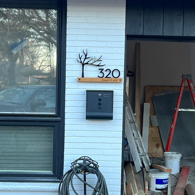 Underline African Teak Iroko or Hollow Aluminum Address Plaque - LED Signs